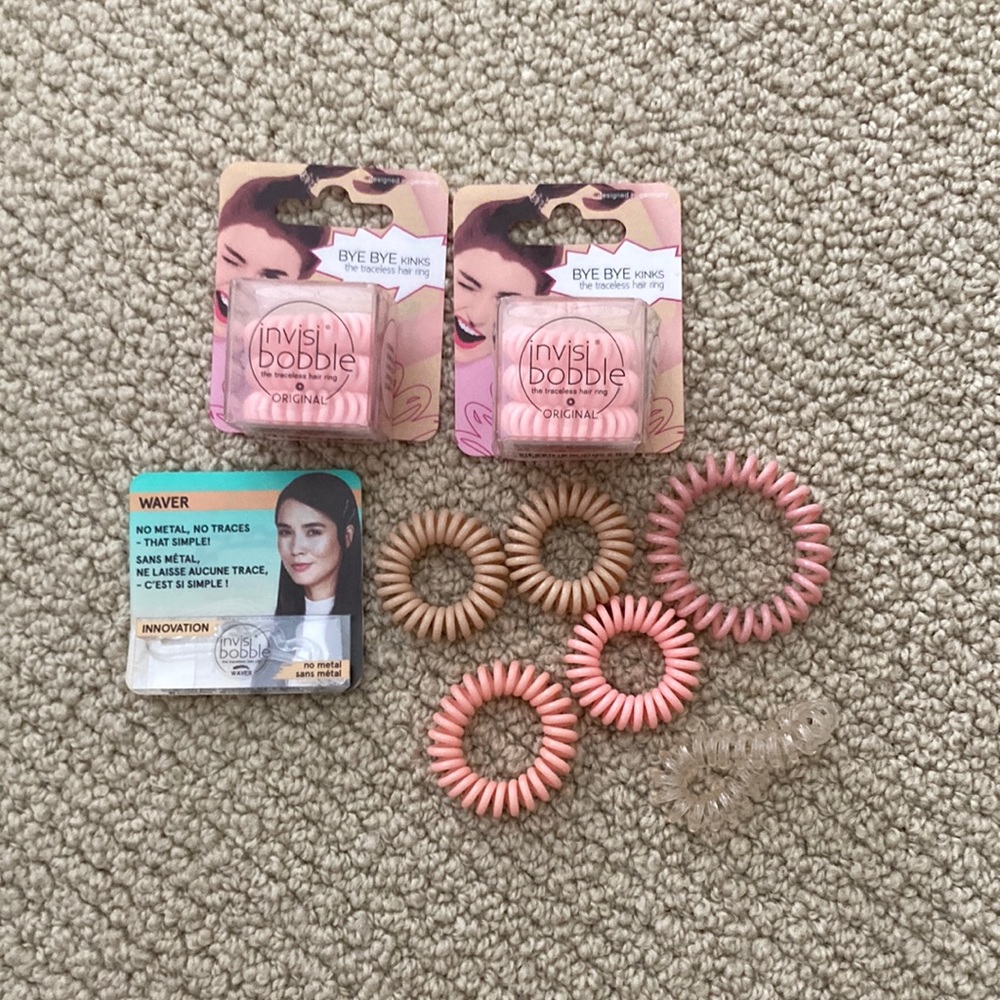 Invisibobble Original Traceless Hair Ring Spiral Ties Pink Nude Waver Bundle NWT